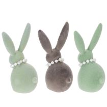 Artikel Osterhasen Deko mit Perlenkette Häschen für Wohnzimmer und Ostertisch 13cm 3St