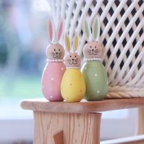 Artikel Dekorative Hasenfiguren im Ei Design für frühlingshafte Wohnraumdekoration 12cm 3St