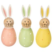 Artikel Dekorative Hasenfiguren im Ei Design für frühlingshafte Wohnraumdekoration 12cm 3St