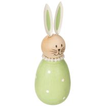 Artikel Hasen Deko Figuren in Pastell Holz Osterhasen mit Perlenkette 14,5×5cm 3St