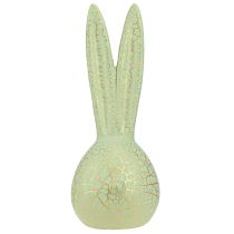 Artikel Hasenkopf Osterhasen Deko Mintgrün Gold Krakelee H28cm