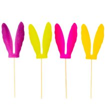 Artikel Hasenohren Beflockte Osterdeko am Stab als stimmungsvolle Blumenstecker 31cm 4St