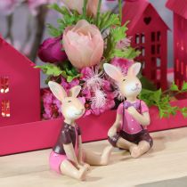Artikel Osterhasen Figuren Set Niedliche Tischdekoration für Ostern und Frühling 9cm 4St