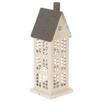 Artikel Dekohaus aus Metall mit Fenstern und Kamin 28cm
