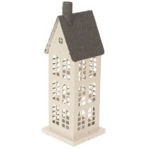 Artikel Dekohaus aus Metall mit Fenstern und Kamin 28cm
