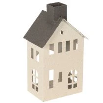 Artikel Deko Haus aus Metall mit Schornstein und Fenster 24cm