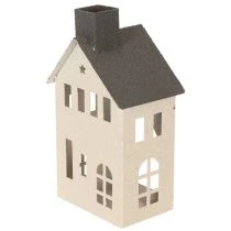 Artikel Deko Haus aus Metall mit Schornstein und Fenster 24cm