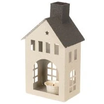 Artikel Deko Haus aus Metall mit Schornstein und Fenster 24cm
