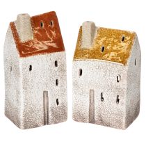Artikel Keramikhaus Deko mit Schornstein Teelichthaus Herbst und Winter 13cm 2St