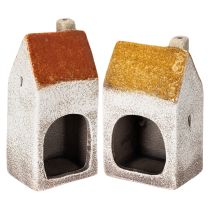 Artikel Keramikhaus Deko mit Schornstein Teelichthaus Herbst und Winter 13cm 2St