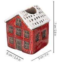 Artikel Kerzenständer Keramik Dekohaus mit Schnee für Tischdekoration 7cm 2St