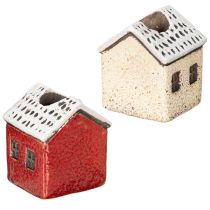 Artikel Kerzenständer Keramik Dekohaus mit Schnee für Tischdekoration 7cm 2St