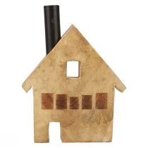 Artikel Deko Haus Holz Holzdeko Kerzenhalter Schwarz 16,5×3,5cm×22cm