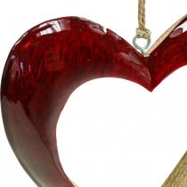 Herz aus Holz, Dekoherz zum Hängen, Herz Deko Rot H15cm
