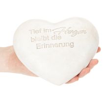 Artikel Herz Gedenkstein Grabherz mit Spruch 17cm