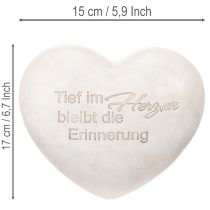 Artikel Herz Gedenkstein Grabherz mit Spruch 17cm