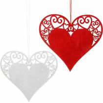 Herz zum Hängen, Hochzeitsdeko, Schmuckanhänger Herz, Herzdeko, Valentinstag 12St