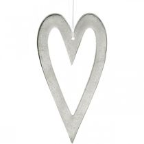 Artikel Deko Herz zum Aufhängen Silbern Aluminium Hochzeitsdeko 22×12cm