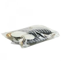 Artikel Herz Schwarz Weiß Metall Deko zum Hängen 7,5×11cm 4 St