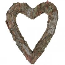 Artikel Deko Herz offen Pinienrinde Herbstdeko Grabschmuck Tischdeko Pflanzenset 30×24cm
