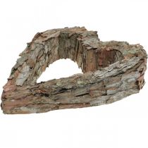 Artikel Deko Herz offen Pinienrinde Herbstdeko Grabschmuck Tischdeko Pflanzenset 30×24cm