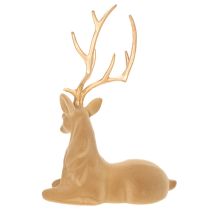 Artikel Dekofigur Hirsch liegend mit Geweih Deko beflockt 58cm