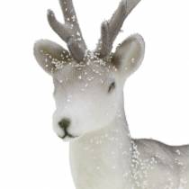 Artikel Deko Hirsch beflockt/beschneit 27,5cm 2 St