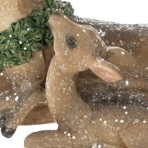 Artikel Dekofigur Hirschfamilie mit Schnee als Winterdeko 17cm