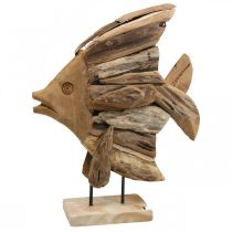 Holz Fisch Deko Groß, Deko Fisch stehend H50cm