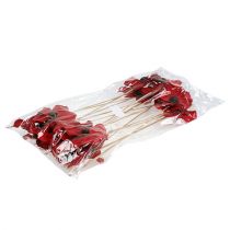 Artikel Holzblüte Stecker Rot Deko 9-12cm 45cm 15 Stück Blumen
