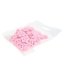 Artikel Holzblume mit Gesicht Rosa 2,5cm 48 St
