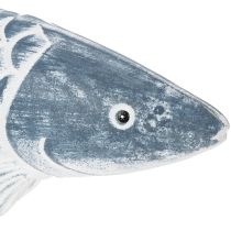 Artikel Holzfisch in Blau Weiß Fisch Deko Holzmehl 35cm 1St