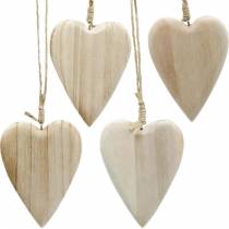 Artikel Herzen aus Holz zum Hängen natur 10cm 4St