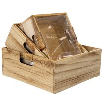 Artikel Holzkiste mit Tafel und Einsatz 3 Größen Set 30cm