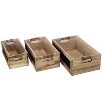 Artikel Kiste aus Holz mit Tafel zum Beschriften 3er-Set 36cm