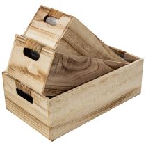 Artikel Kiste aus Holz mit Tafel zum Beschriften 3er-Set 36cm