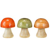 Artikel Holzpilze Herbstdeko Pilze Grün Rot Orange H6,5cm 9 St