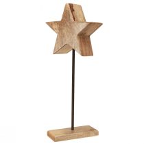 Artikel Holzstern Natur mit Stab Sockel Stern Deko 20x9,5x50cm