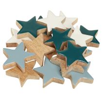 Artikel Holzsterne Tischdeko Sterne Weiß Blau Türkis 5cm 12 St