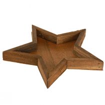 Artikel Holztablett Stern Deko in Braun Ø38/29/22cm Set 3St