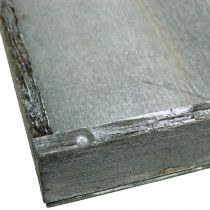 Artikel Tablett Holz eckig Grau, Weiß Tischdeko Shabby Chic 24,5×24,5cm 2St