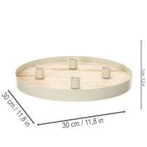Artikel Kerzentablett aus Holz rund für vier Stabkerzen 30cm