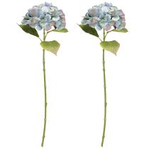 Artikel Hortensie Künstlich Blüte Blau Violett Ø18cm L69cm 2St