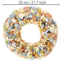 Artikel Künstlicher Hortensienkranz bunt für Tür und Wand 55cm