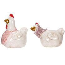 Artikel Keramik Hühnerfiguren fürs Wohnzimmer Süße Oster Tischdekoration für zu Hause 11cm 2St