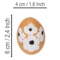 Artikel Ostereier hängende Dekoration Frühling Ostern Echte Hühnereier Natur 6cm 6St
