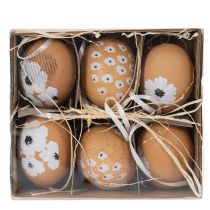 Artikel Ostereier hängende Dekoration Frühling Ostern Echte Hühnereier Natur 6cm 6St