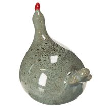 Artikel Keramik Huhn Deko Figur für Wohnbereich mit rustikalem Design und abstrakter Form 13cm 2St