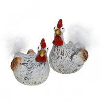 Osterhennen Lustiges Huhn Hühner Deko Keramik 4St