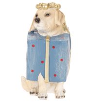 Artikel Dekofigur Hund sitzend Welpe im Geschenkpaket 20cm